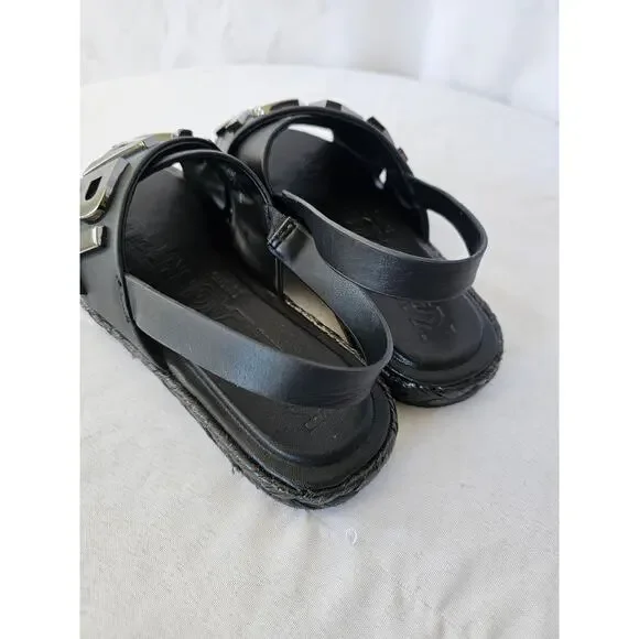 KARL LAGERFELD Women's Charla Slingback Espadrille Sandals In Black Size 5.5 M - Picture 3 of 7
